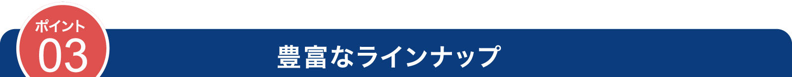ポイント03 豊富なラインナップ